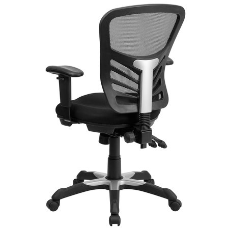 Flash Furniture Mid-Back Black Mesh Multifunction Desk Chairs, 4PK 4-HL-0001-GG